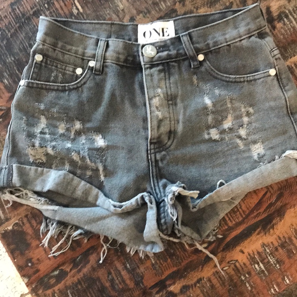 One Teaspoon Denim Gray Shorts